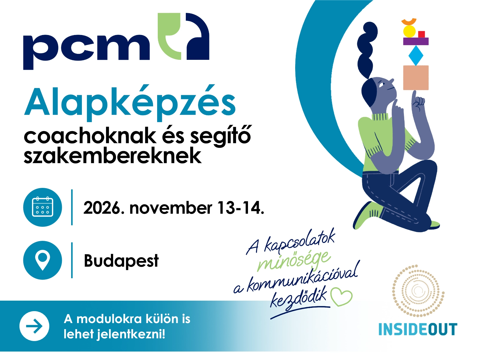 Kép a PCM alapképzésről, ami 2026. november 13-14-én lesz Budapesten.