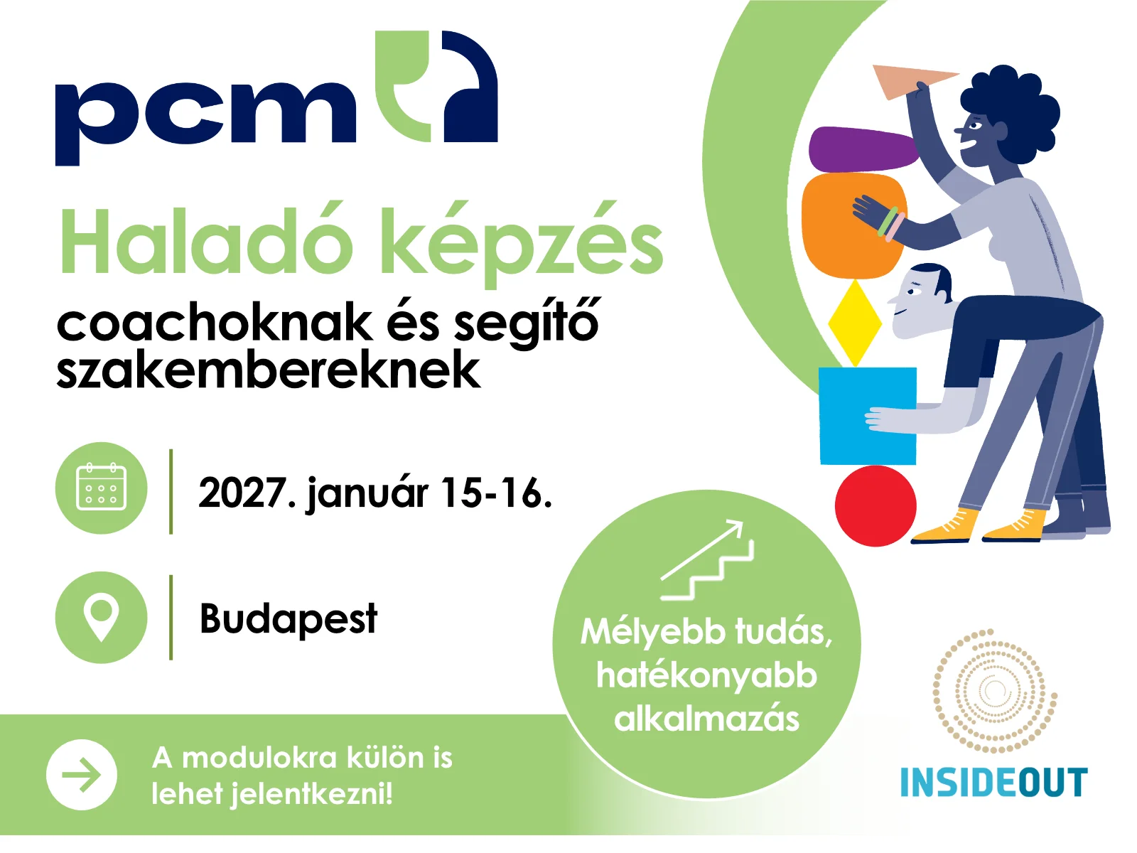 Kép a PCM haladó képzésről, ami 2027. január 15-16-án lesz Budapesten.